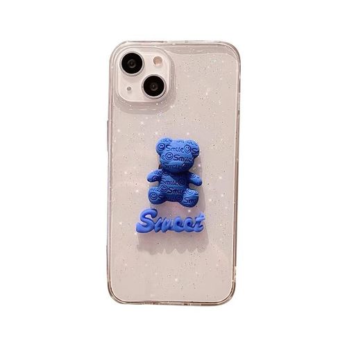 iPhone 12 Apple 13pro Klein Blue Bear Phone Case Suitable for 11 Simple Xsmax Transparent and Cute