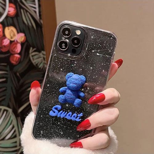 iPhone 12 Apple 13pro Klein Blue Bear Phone Case Suitable for 11 Simple Xsmax Transparent and Cute