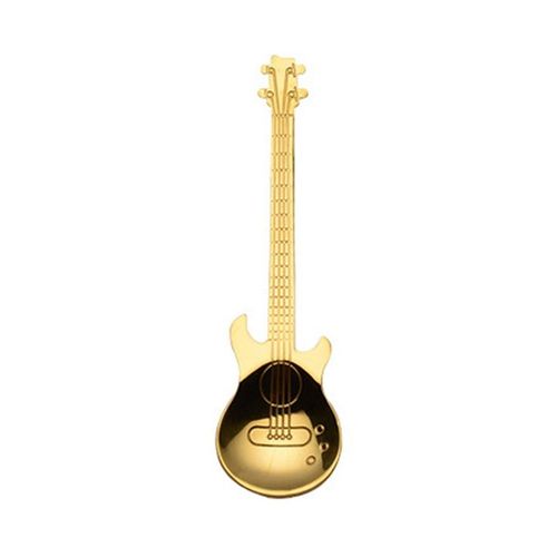 5 PCS Creative Stainless Steel Guitar Shape Coffee Spoon Mixing Spoon (Gold)