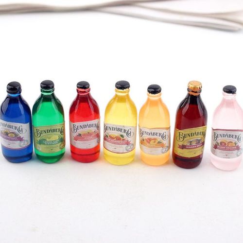 7pcs 12*30mm 1/6 Scale Miniature Dollhouse Juice Soda Beverage Bottle for Pretend Play BJD Doll Drinks Food Kitchen Toy