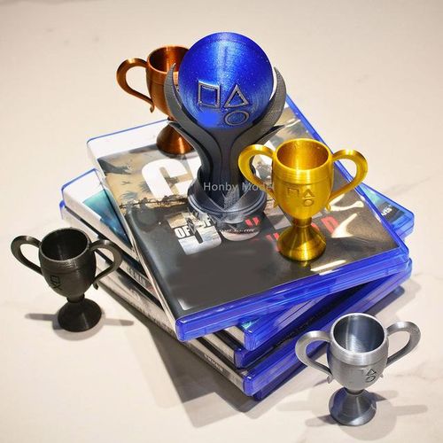 New Trophy Model 3D Print Platinum Golden Silver Bronze Hidden Trophy For PS-4 PS-5 PS-N New Tokens Prop Plastic Trophy