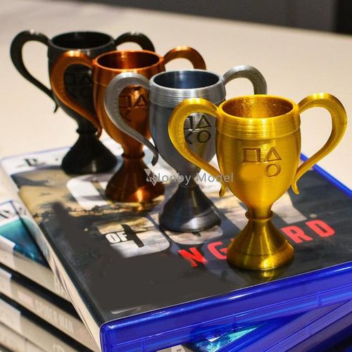 New Trophy Model 3D Print Platinum Golden Silver Bronze Hidden Trophy For PS-4 PS-5 PS-N New Tokens Prop Plastic Trophy