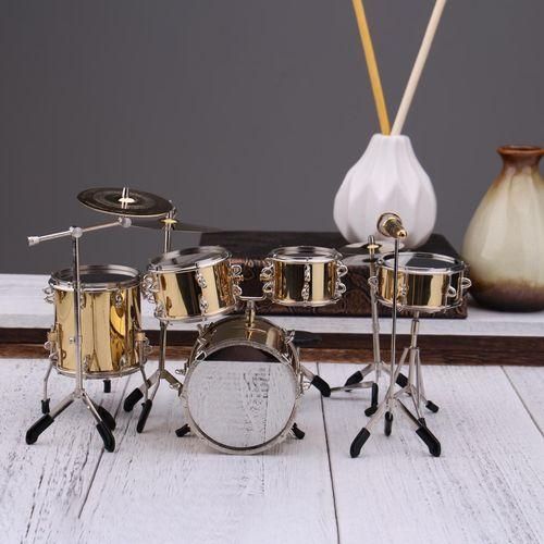 8x Simulation Miniature Drum  Instrument Accessories For Gold