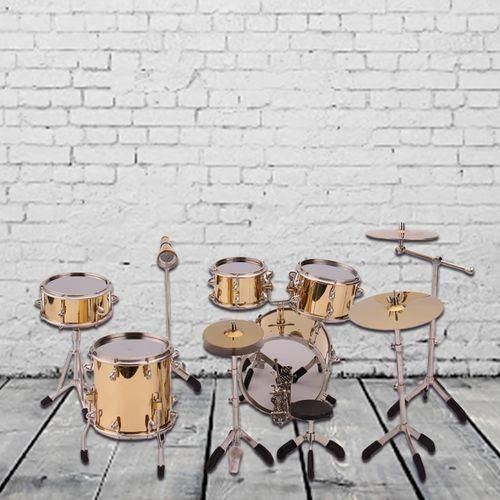 8x Simulation Miniature Drum  Instrument Accessories For Gold