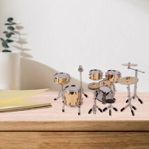 8x Simulation Miniature Drum  Instrument Accessories For Gold