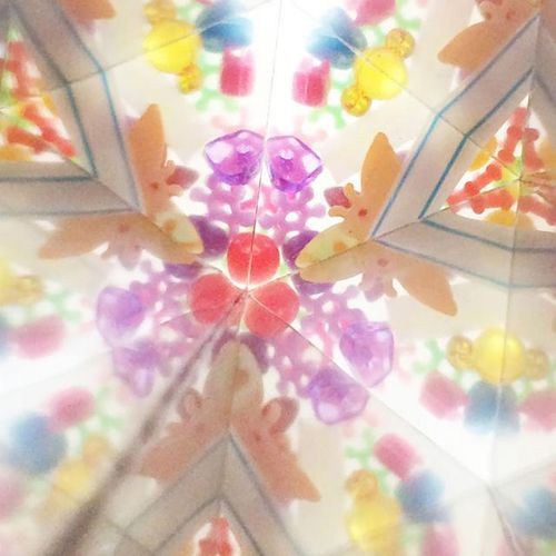4pcs DIY Handmade Rotating Kaleidoscope Making Material Bags Kits Kindergarten Children Early Educational Toys