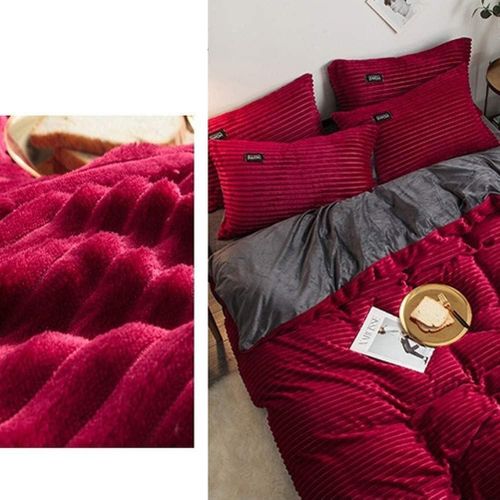 Coral Velvet Duvet King Size - Maroon