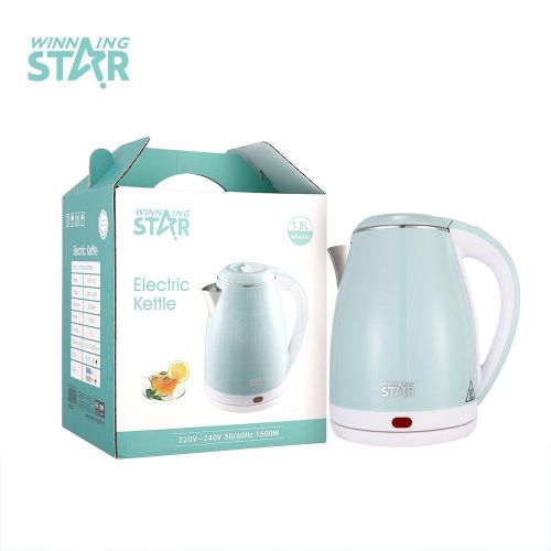 Winningstar 1.8 Litre Quick Boiling Double Layer Stainless Steel Electric Kettle- Multicolor.