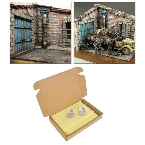Handmade DIY 3D Puzzles Kits Wooden Ruins Corner House 1:35 Scale Miniature Sand Table War Architecture Layouts