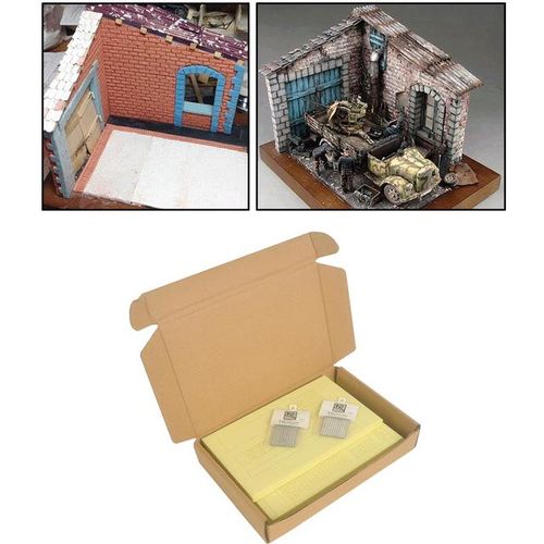 Handmade DIY 3D Puzzles Kits Wooden Ruins Corner House 1:35 Scale Miniature Sand Table War Architecture Layouts