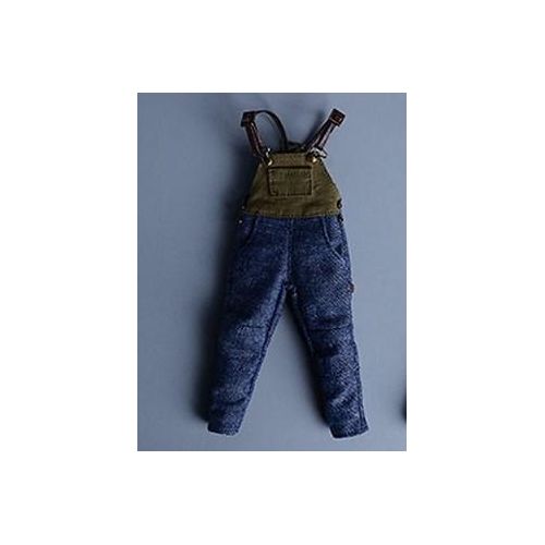1/12 Men Bib Pants Solid Color Casual Jumpsuits Streetwear Jeans Suspenders Cargo Overalls Shirt For 6'' Acrion Figure