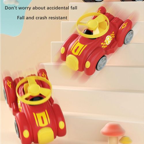6 Pull Back Cars And Flying Propeller Launch Toy