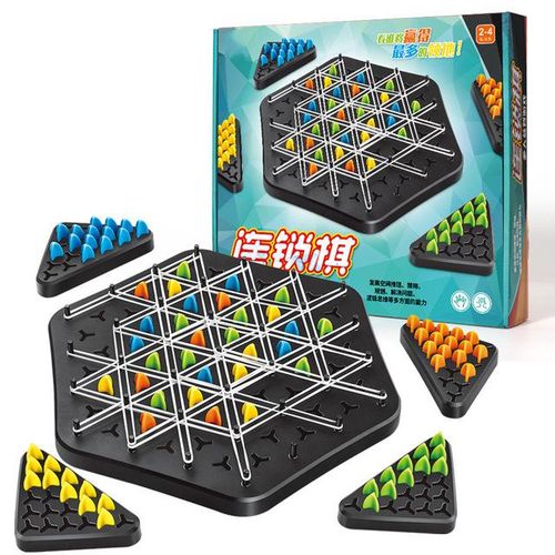 New Geometry Chain Chess Puzzle Triangle Chess Desktop Game Rubber Band Training Family Interaction Exercise Thinking Toys