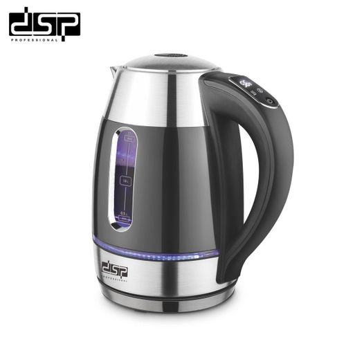 Dsp 1.7 Litre Glass +Plastic Anii Scald Design Electric Kettle - Silver.