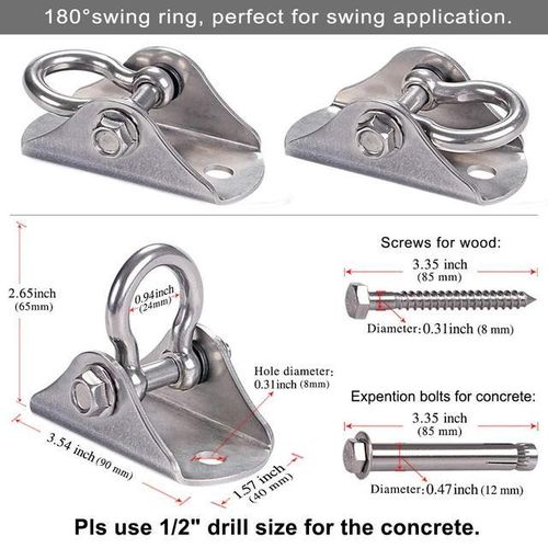Aerial Swing Hangers 500kg Ceiling Mount for Yoga Hammock Chair Sandbag Punch Bag 304 Stainless Steel Swing Accessories