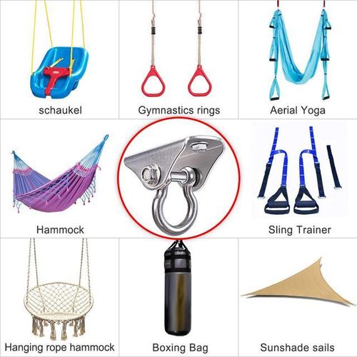 Aerial Swing Hangers 500kg Ceiling Mount for Yoga Hammock Chair Sandbag Punch Bag 304 Stainless Steel Swing Accessories