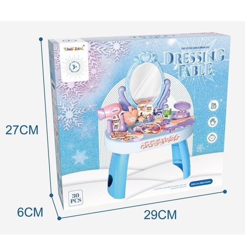 Dressing Table Role Play Set Toy Kids Girls Pink Vanity Mirror Make Up Desk Beauty Sets Toy Play for Pre-Kindergarten