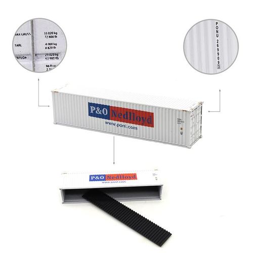 1:87 HO Scale 40-foot Train Container ABS Simulation Container Truck Compartment Model