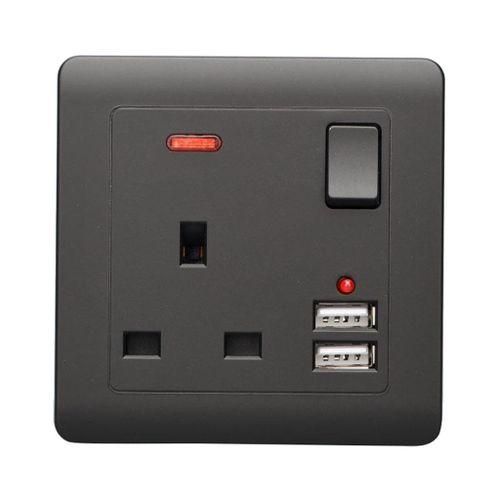 Wall Socket UK  USB Charger Port Outlets  Single Switch