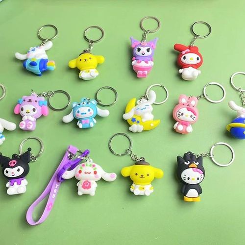24pcs Moetch Sanrio Keychain Blind Box Kawaii Anime Figure My Melody 5cm Key Ring Mystery Box Birthday For Children