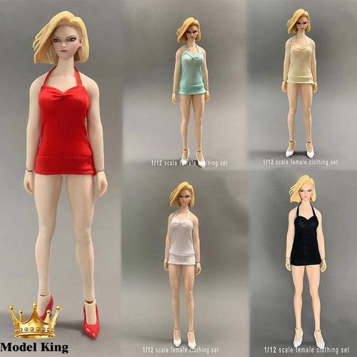 1/12 Scale Female Fashionable Trend Suspender Dress Hanging Neck Deep V Dress 6 Inches Action Figure Body Model