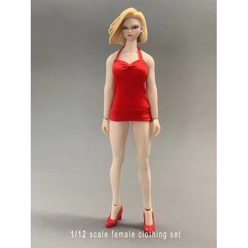 1/12 Scale Female Fashionable Trend Suspender Dress Hanging Neck Deep V Dress 6 Inches Action Figure Body Model