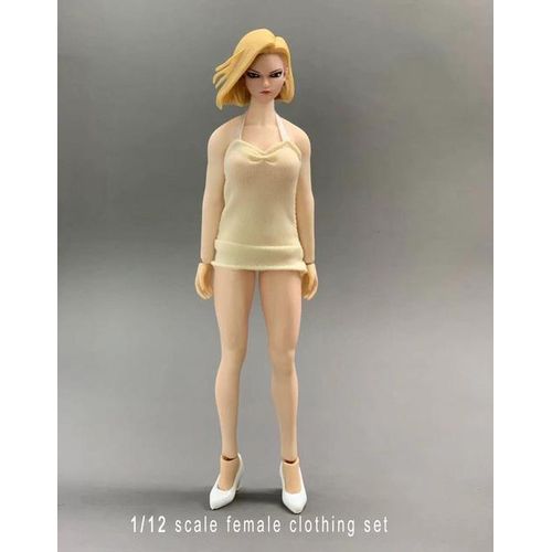1/12 Scale Female Fashionable Trend Suspender Dress Hanging Neck Deep V Dress 6 Inches Action Figure Body Model
