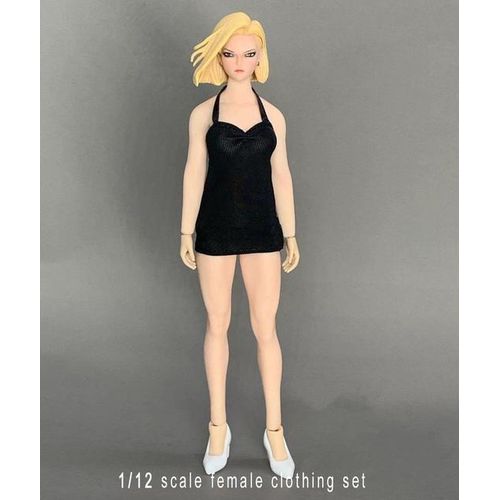 1/12 Scale Female Fashionable Trend Suspender Dress Hanging Neck Deep V Dress 6 Inches Action Figure Body Model