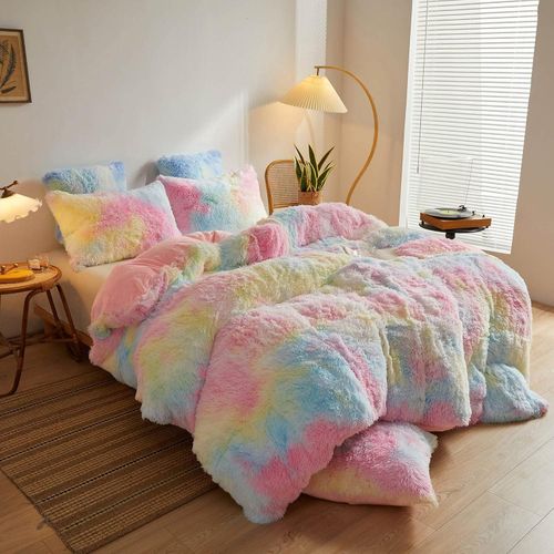 Plush Shaggy Duvet Cover Luxury Ultra Soft Crystal Velvet Bedding