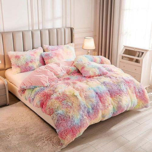 Plush Shaggy Duvet Cover Luxury Ultra Soft Crystal Velvet Bedding