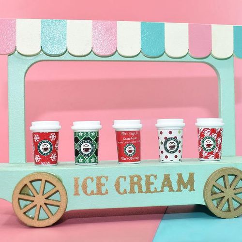 8pcs 1:12 Doll House Decration Accessories Mini Food Coffee Drink Ice Cup Bottle for Barbie Doll DIY