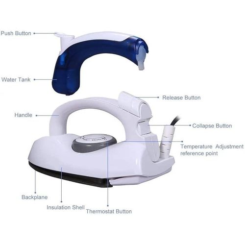 Mini Travel Steam Iron & HandHeld Clothes Steamer 800W Portable Foldable Garment Steamer Dry Iron