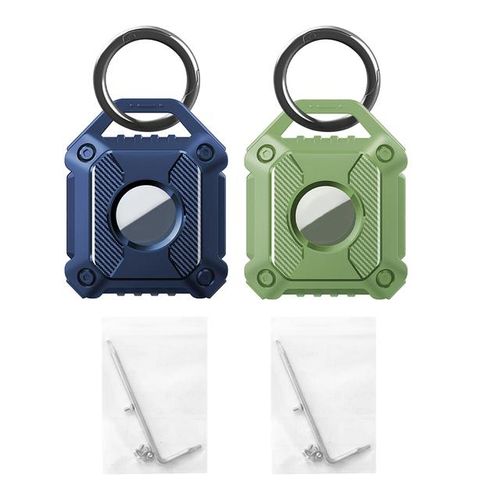 2pcs Scratch Resistant Gps Tracker Protective Case Pet Collar Ip67 Waterproof Luggage With Keyring Cover Durable Fit For Airtag