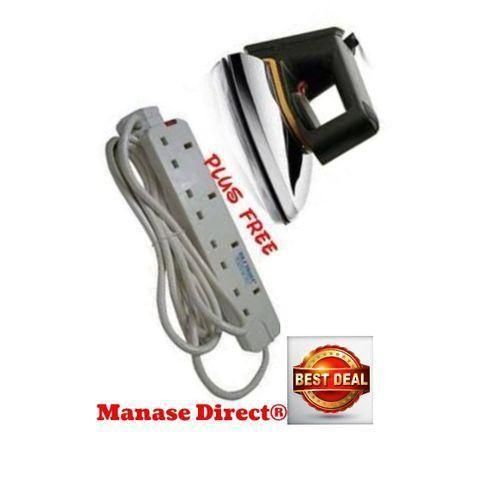 Powerful Dry Iron Box Electric-PLUS FREE FOUR WAY SOCKET