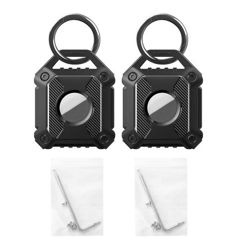 2pcs Scratch Resistant Gps Tracker Protective Case Pet Collar Ip67 Waterproof Luggage With Keyring Cover Durable Fit For Airtag