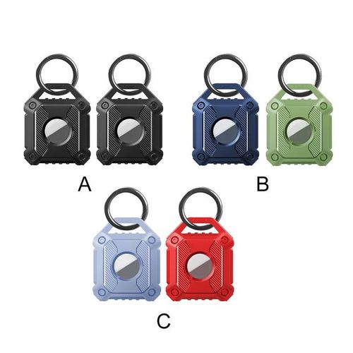 2pcs Scratch Resistant Gps Tracker Protective Case Pet Collar Ip67 Waterproof Luggage With Keyring Cover Durable Fit For Airtag