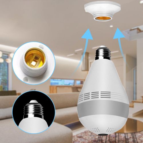 Wireless 360 Lamp Camera Bulb Motion Detector 2 Way Talk Panorama