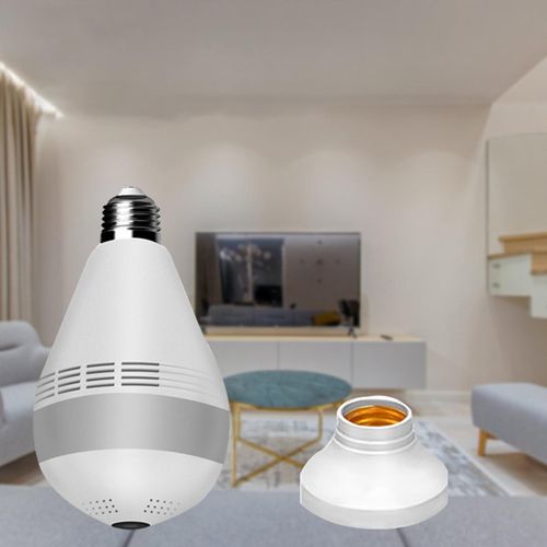 Wireless 360 Lamp Camera Bulb Motion Detector 2 Way Talk Panorama