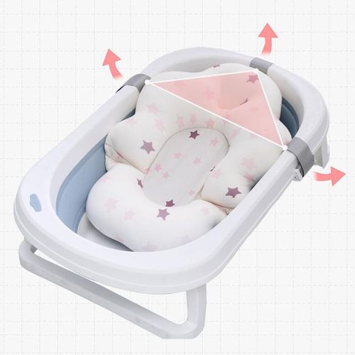 Newborn Baby Bath Net Tub Seat Baby Shower Bath Tub Pad Nonslip Safety Nursing Bath Support Soft Comfort Body Cushion Mat Pillow