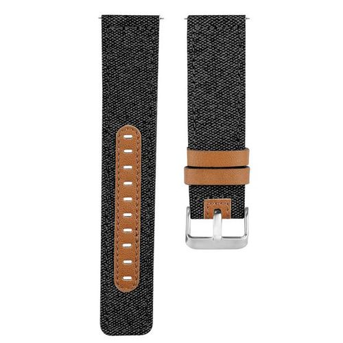 20mm 22mm Canvas Fabric Leather Watch Band Straps For Samsung Galaxy Active 2 44mm 40mm Wrist Band For Active3 41mm Strap