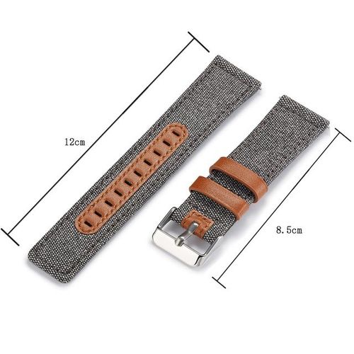 20mm 22mm Canvas Fabric Leather Watch Band Straps For Samsung Galaxy Active 2 44mm 40mm Wrist Band For Active3 41mm Strap
