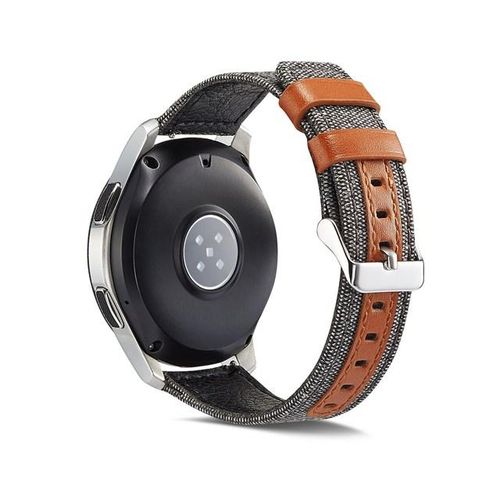 20mm 22mm Canvas Fabric Leather Watch Band Straps For Samsung Galaxy Active 2 44mm 40mm Wrist Band For Active3 41mm Strap