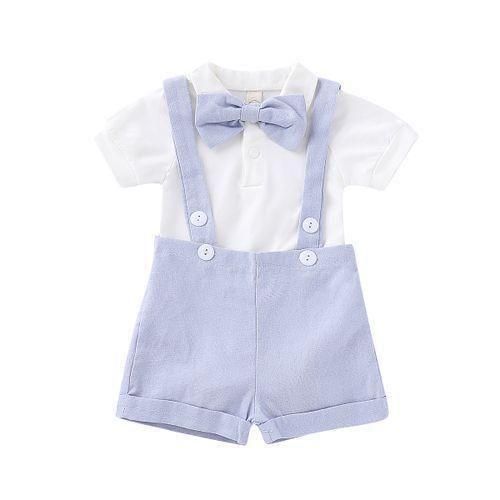 Catpapa 0-24 Months Baby Boys Formal Suit Bodysuit With Shorts Gentleman Boys Costumes
