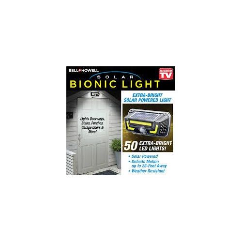 Bell and Howell Solar Bionic Light, Motion Activated Extra Bright Solar Powered LED Light, Weather Resistant - Peel and Stick or Hardware Included