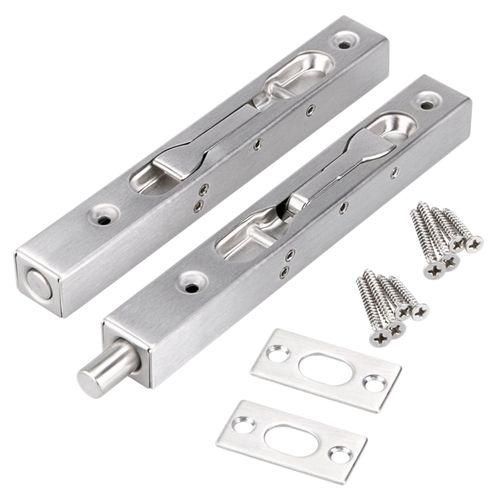 2 Pcs Door Flush Bolt  6 Inch Concealed Security Door Lock for French Doors