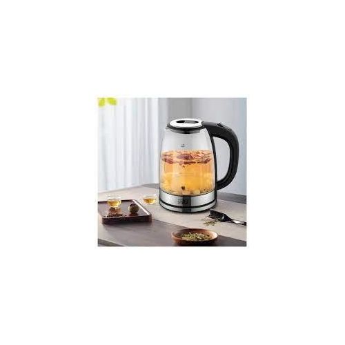 Winningstar 1.8L SS201 High Borosilicate Glass Electric Kettle with 0.4cm Heating Plate Boil/Dry Auto Power Off Protection 75cm Copper Charging Wire VDE Plug- Clear