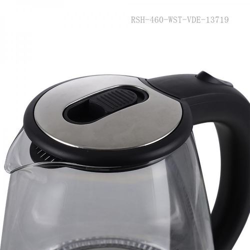 Winningstar 1.8L SS201 High Borosilicate Glass Electric Kettle with 0.4cm Heating Plate Boil/Dry Auto Power Off Protection 75cm Copper Charging Wire VDE Plug- Clear