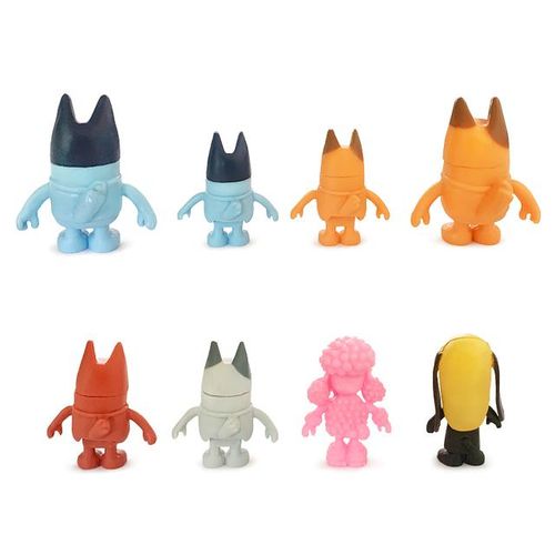 8Pcs Bluey And Bingo Anime Figure Toy Cute PVC Movable Joints Action Figure Model Dolls Kids Birthday Cake Decoration Toys