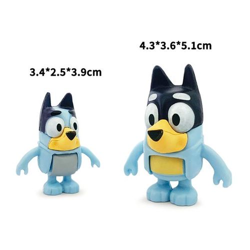 8Pcs Bluey And Bingo Anime Figure Toy Cute PVC Movable Joints Action Figure Model Dolls Kids Birthday Cake Decoration Toys