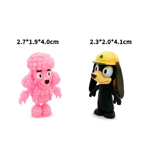 8Pcs Bluey And Bingo Anime Figure Toy Cute PVC Movable Joints Action Figure Model Dolls Kids Birthday Cake Decoration Toys